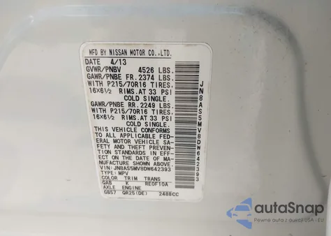 2013 Nissan Rogue S from USA, damaged, VIN JN8AS5MV8DW642393